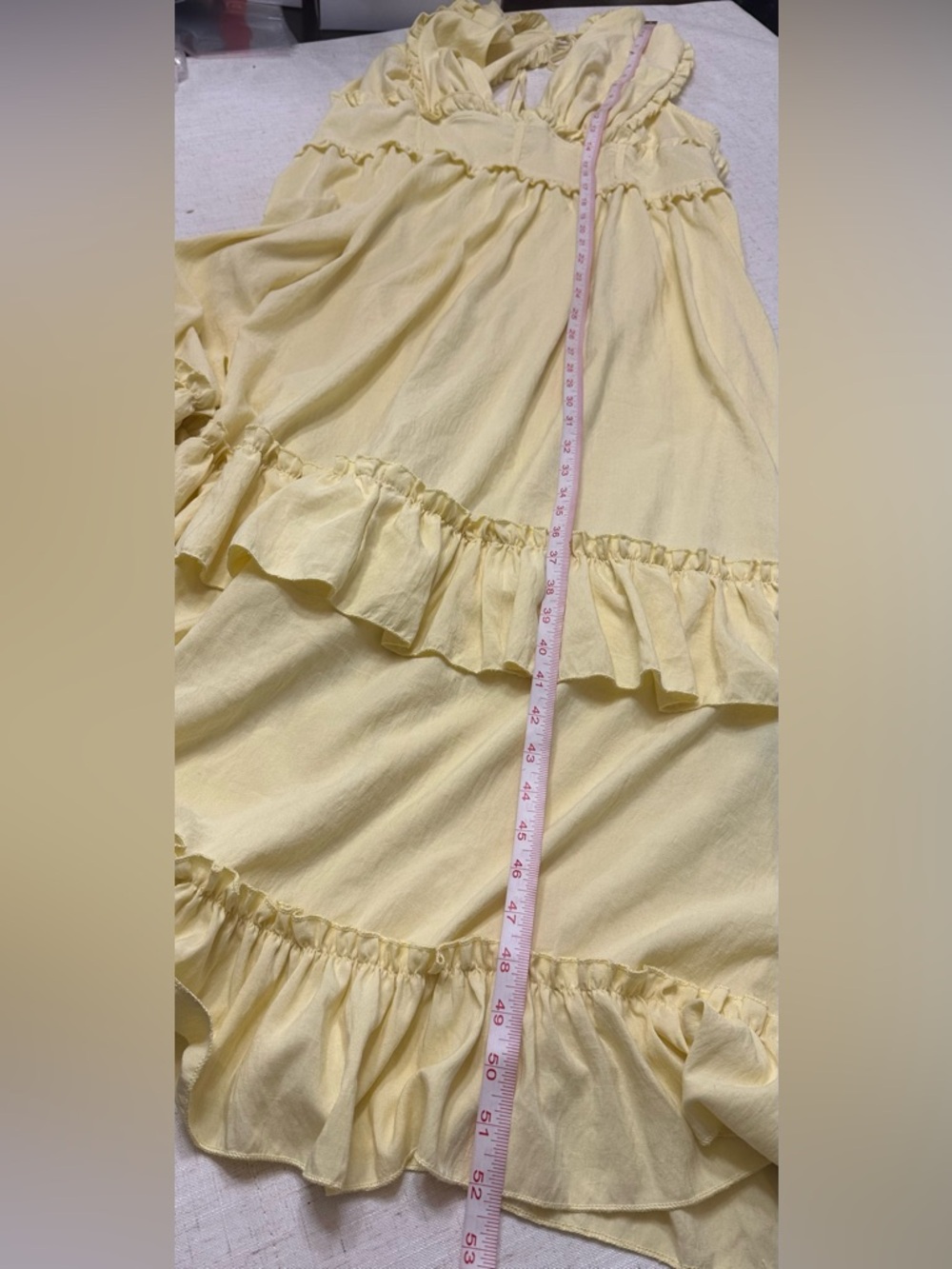 🩷Light Yellow Ruffled Sundress - Picture 6 of 12